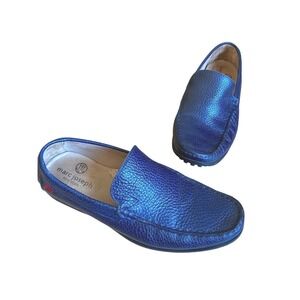 Marc Joseph New York Mens Leather Blue Loafers Driving Moccasins Slip On Shoes 7